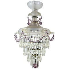 Antique Etched Glass Body Wedding Cake with Purple Crystal Ball Finial