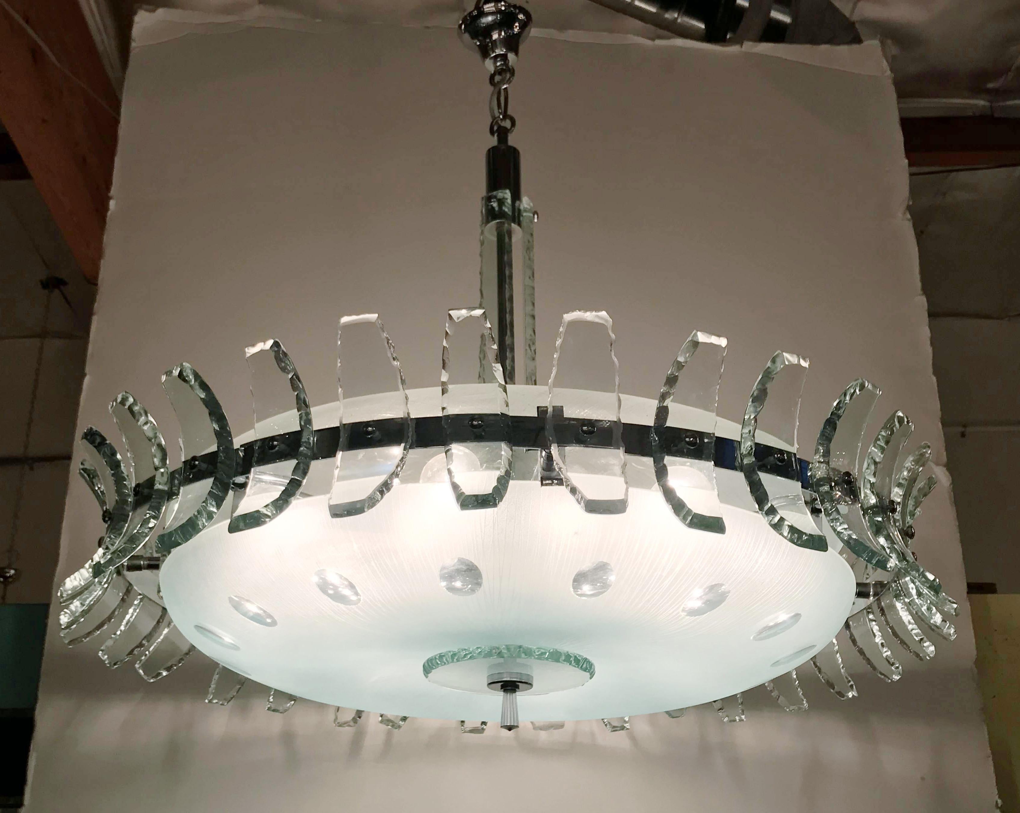 Etched Glass Chandelier 5