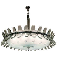 Etched Glass Chandelier