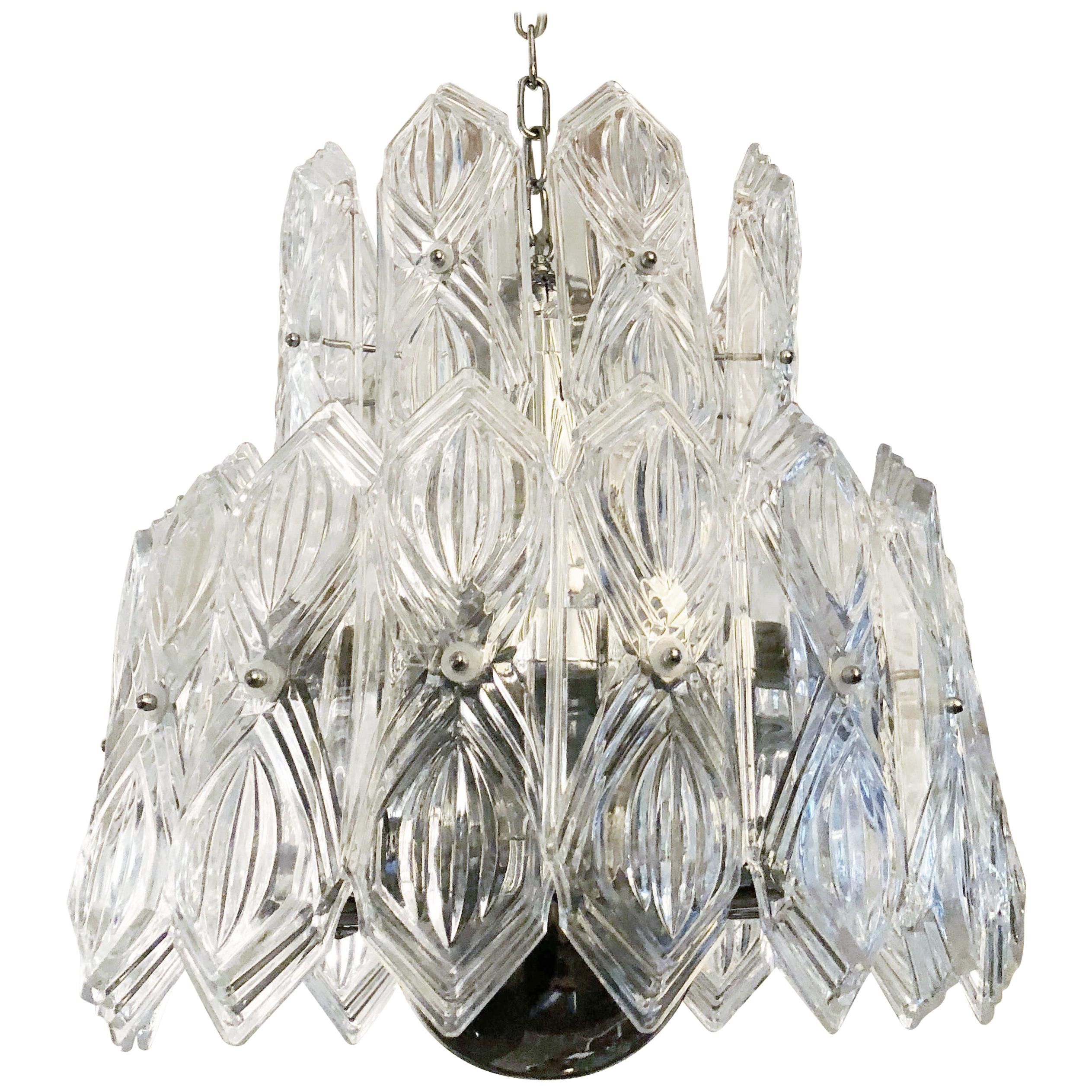 Etched Glass Chandelier