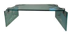 Etched Glass Coffee Table in the Style of Fontana Arte, Italy, 1960's.