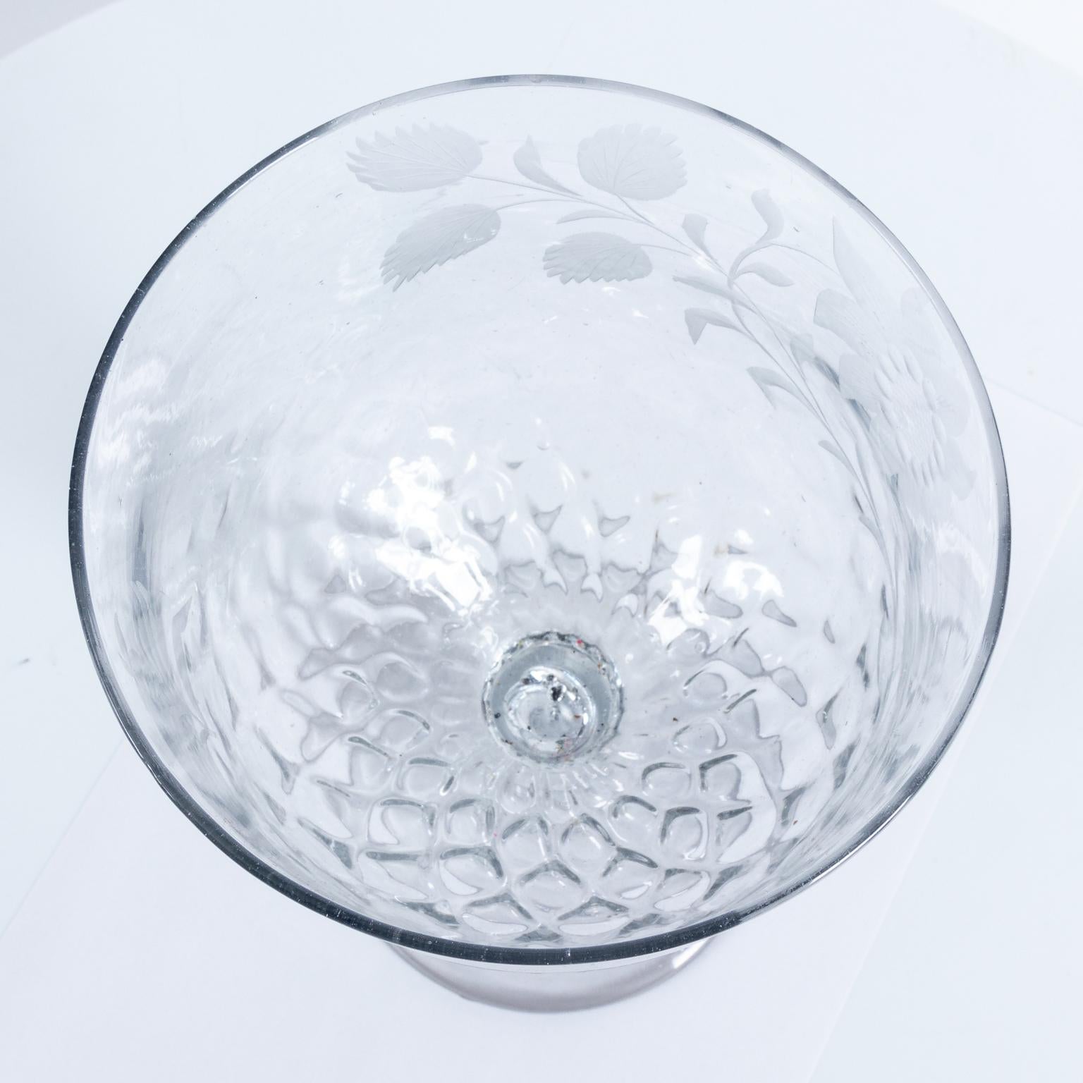 etched glass goblets