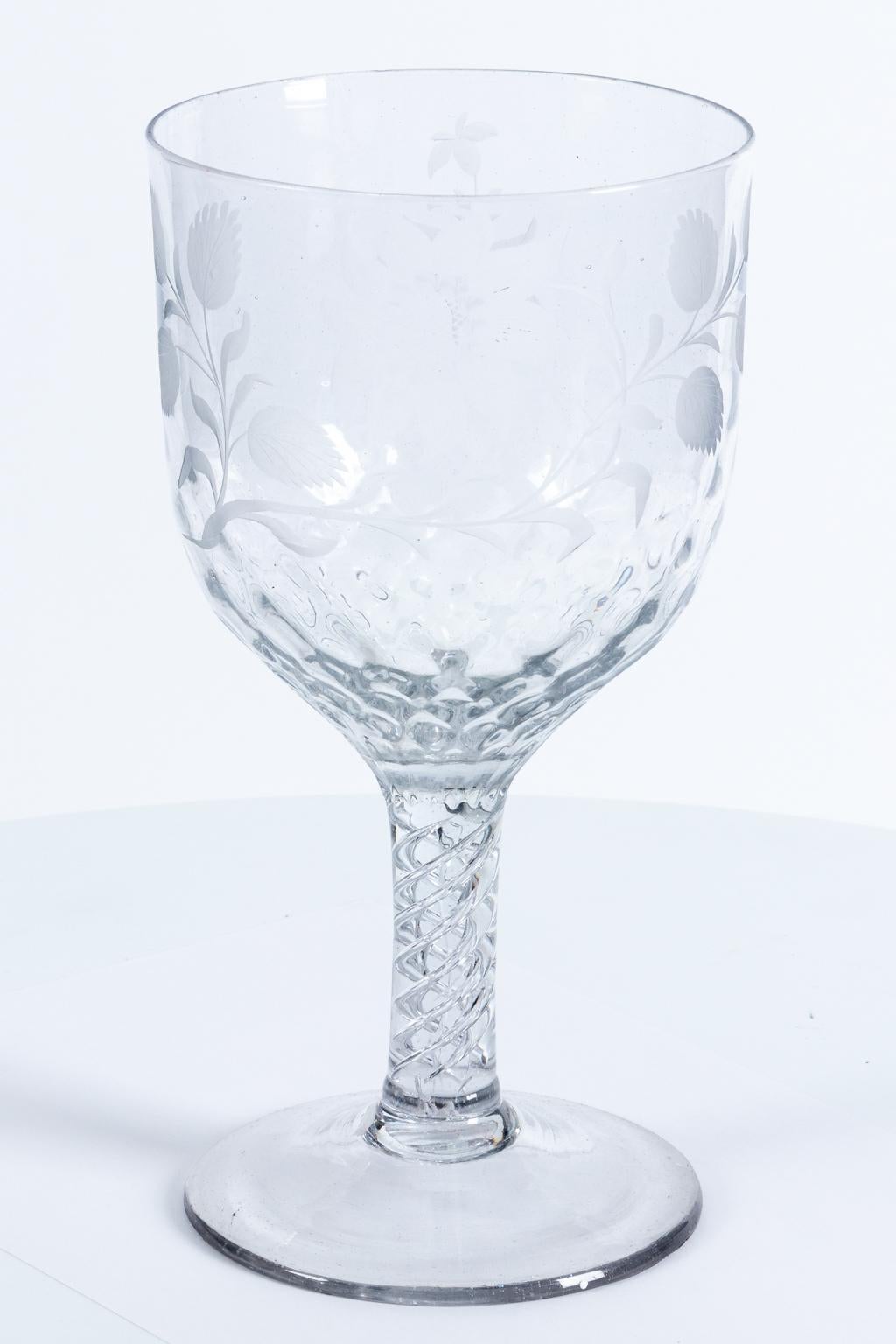 Etched Glass Goblet 1