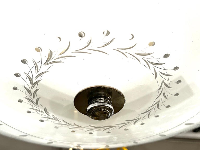 Etched Glass Light Fixture For Sale at 1stDibs