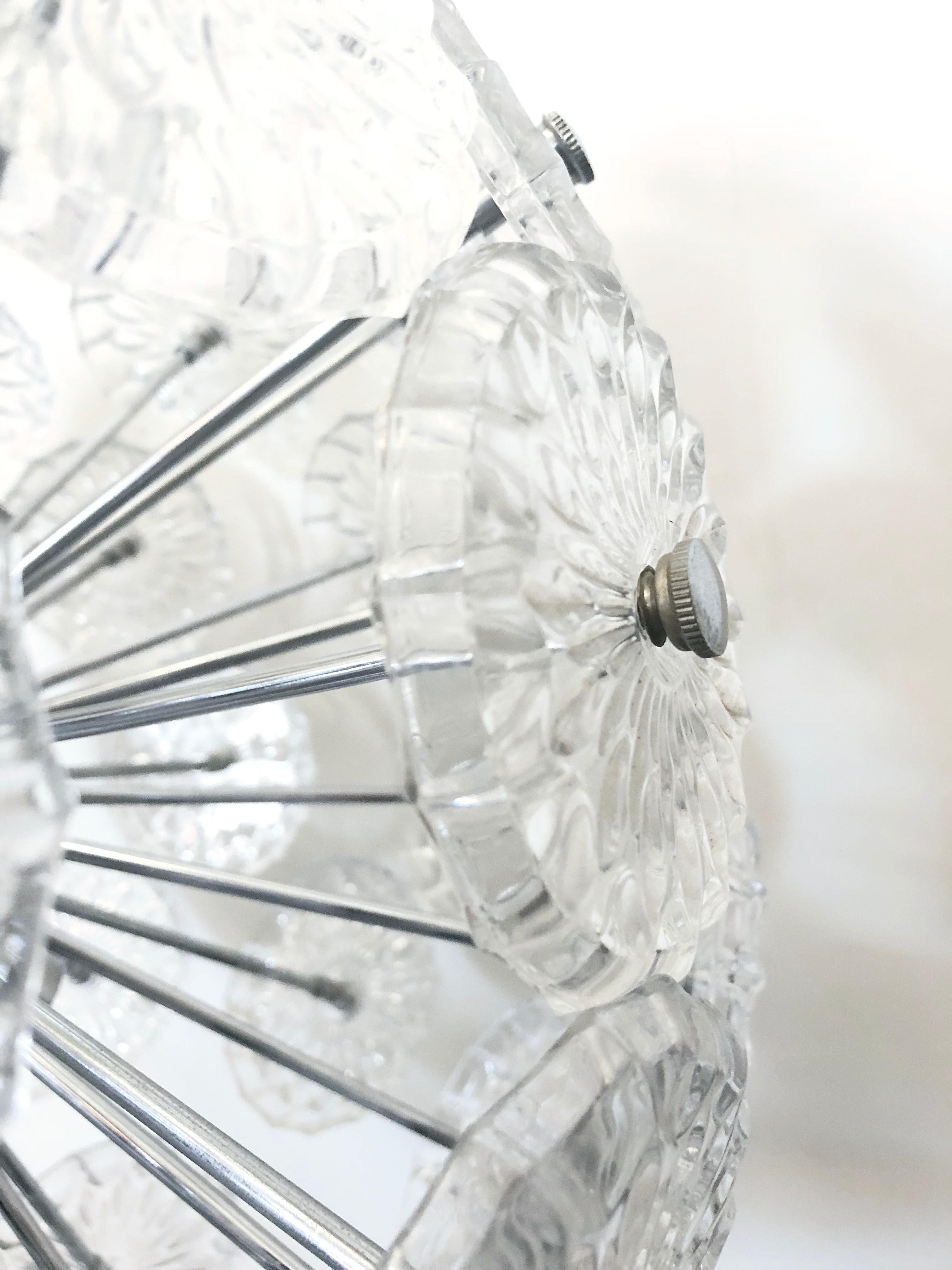 Mid-Century Modern Etched Glass Sputnik Chandelier
