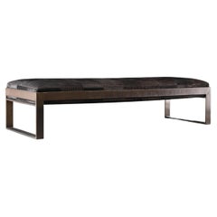 Etched Hair-on Upholstery Jacob Bench by Madheke