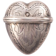 Etched Heart Shaped Pill Box
