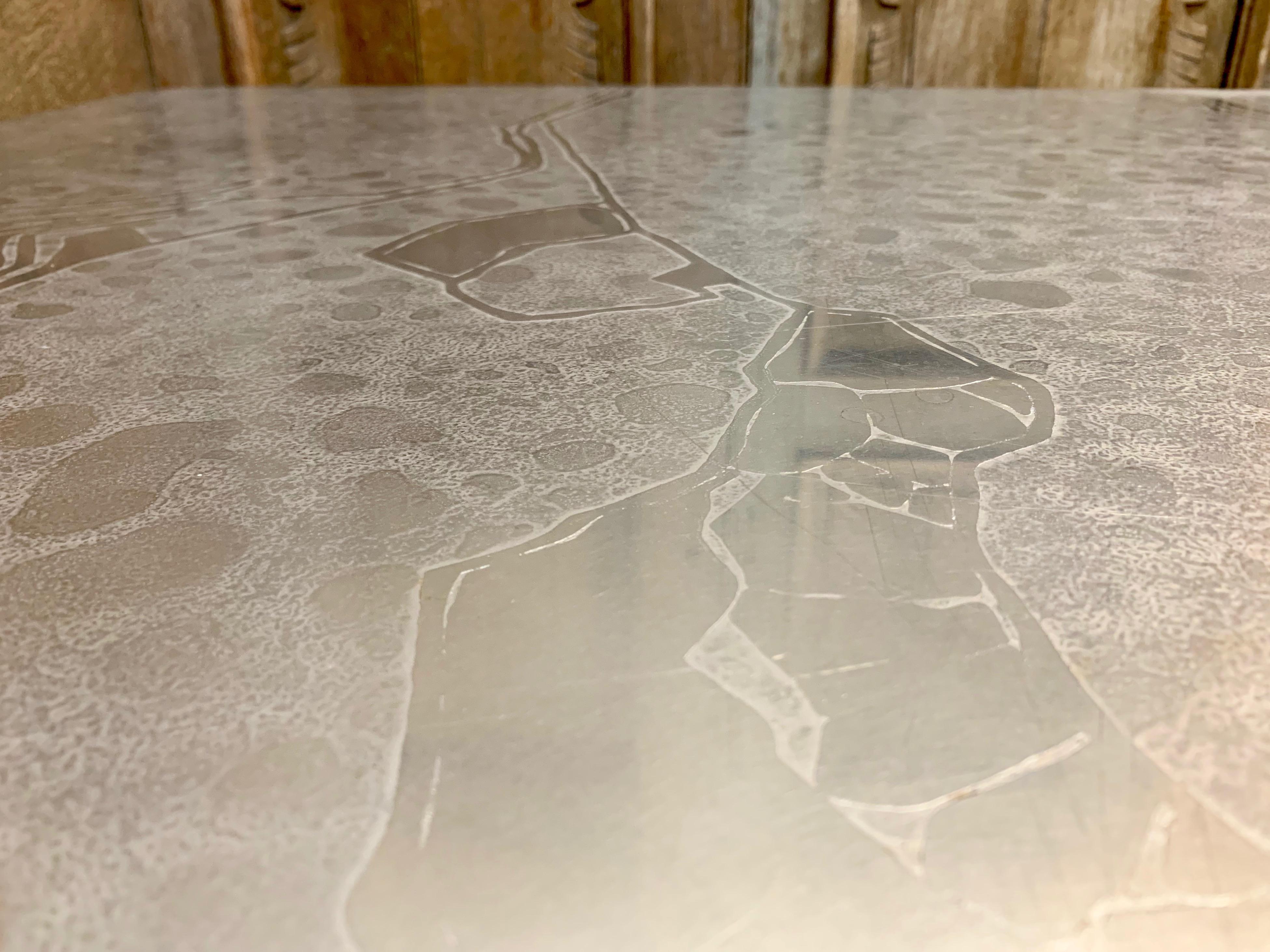 20th Century Etched Heinz Lilienthal Coffee Table