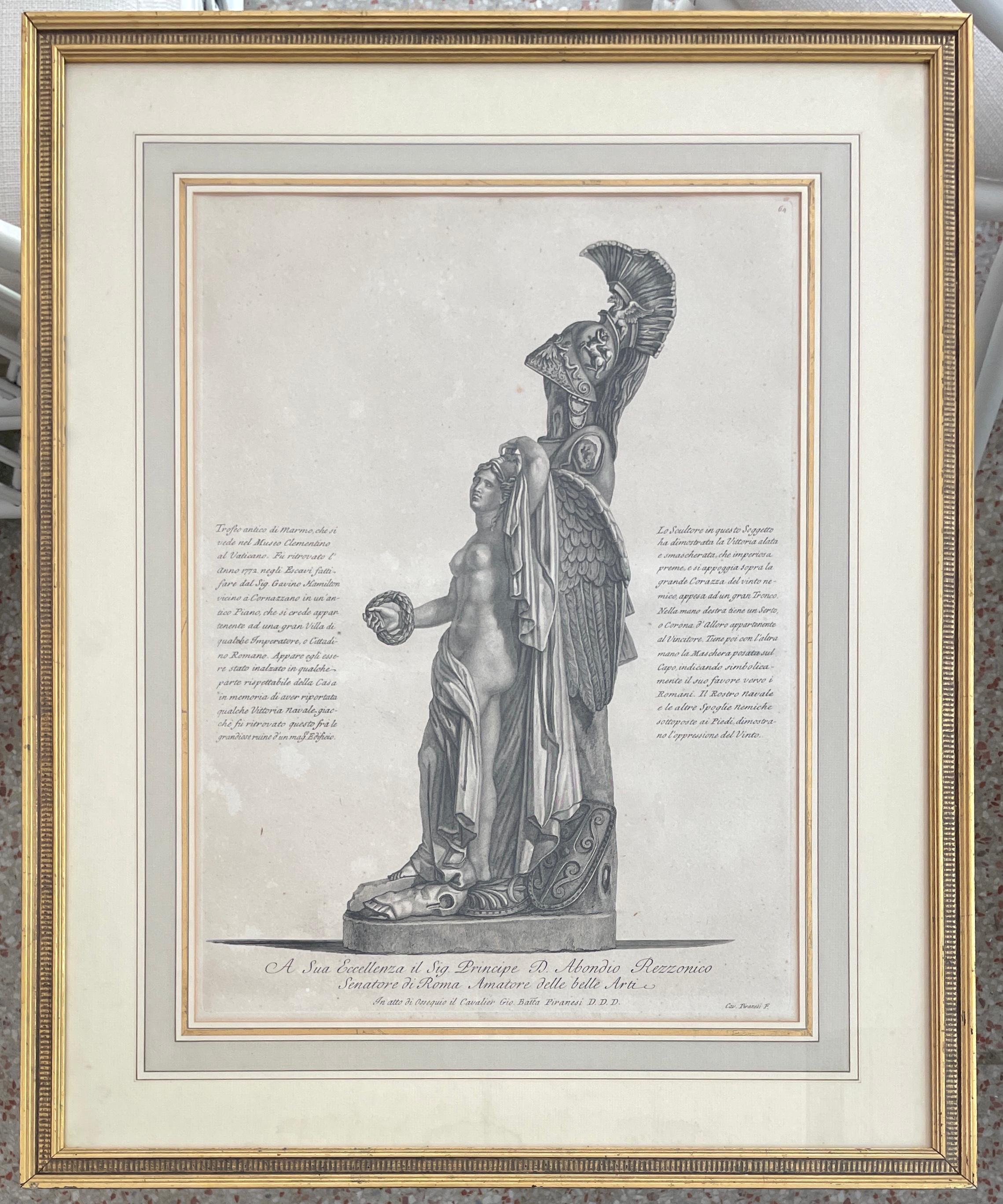 Beautiful etching of a Vatican sculpture by Italian artist Piranesi. Great addition to your architectural and classic inspired interiors.