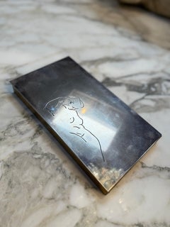 Etched Metal Box With Nude Line Figure