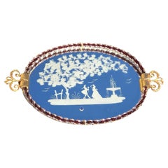 Verspiegeltes Tablett aus geätztem Muranoglas von Ercole Barovier