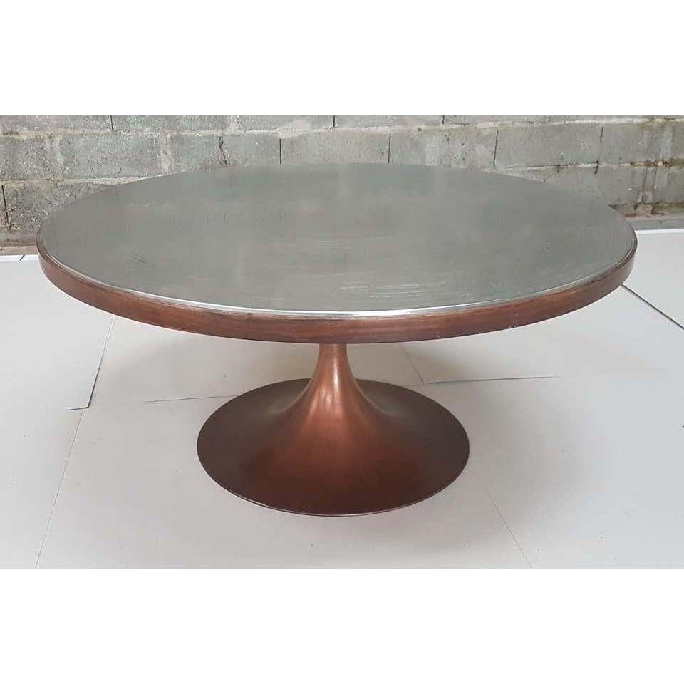 Aluminum Etched Pewter Coffee Table by Christian Krekels