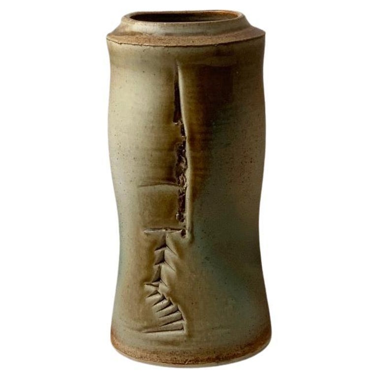 Etched Pottery Vase For Sale at 1stDibs