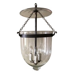 Etched Star Bell Jar Lantern with Glass Pontil, Modified