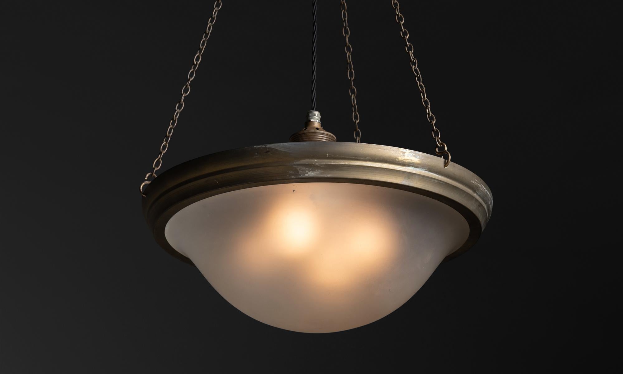 Etched Suspension Light, Germany, circa 1920 In Good Condition In Culver City, CA