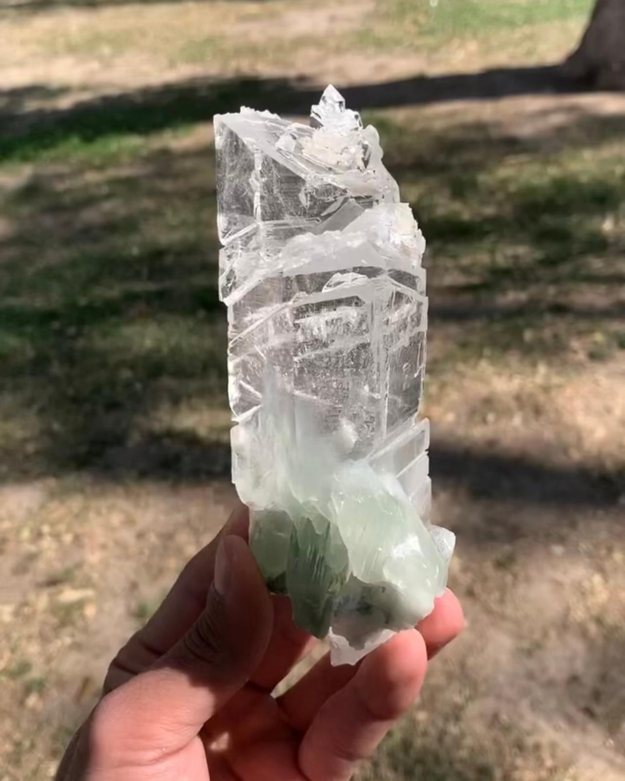 Product Information:

Specimen Type: Quartz Crystal
Weight: 433 grams
Dimension: H: 14.7 x W: 4.5 x D: 4.4 cm
Origin: Hashupi Mine, Shigar Valley, Skardu District, Gilgit Baltistan Province, Pakistan
Treatment: None

Description:

This exquisite