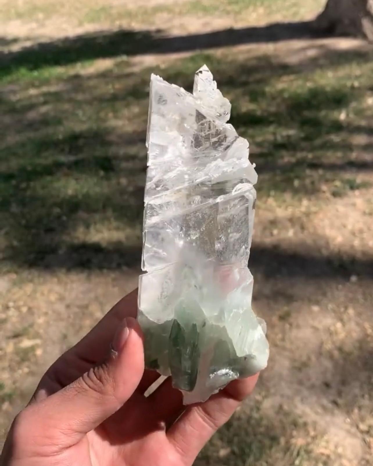 Modern Etched Terminated Quartz With Byssolite Inclusion From Pakistan For Sale