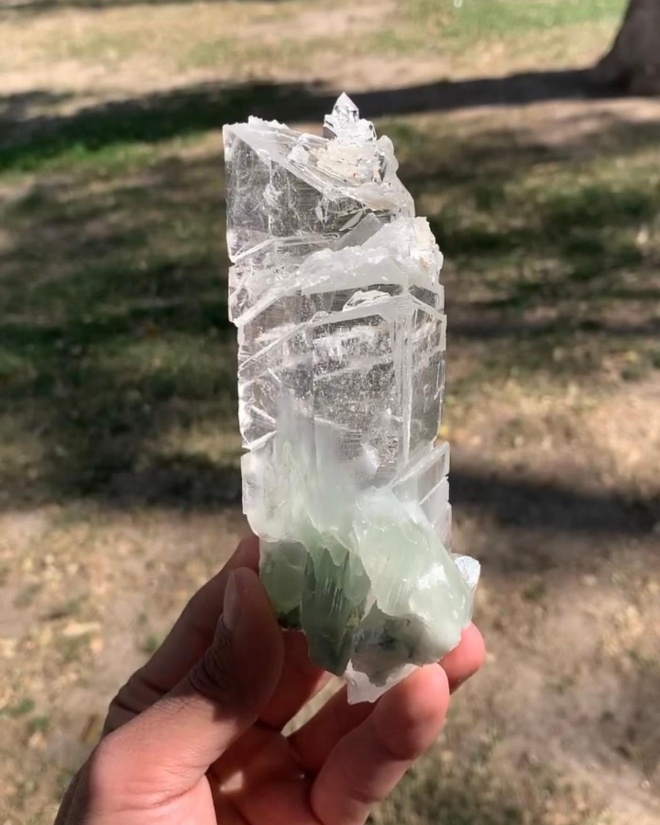Etched Terminated Quartz With Byssolite Inclusion From Pakistan For Sale 2
