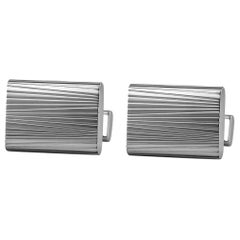 Etched White Gold Cufflinks