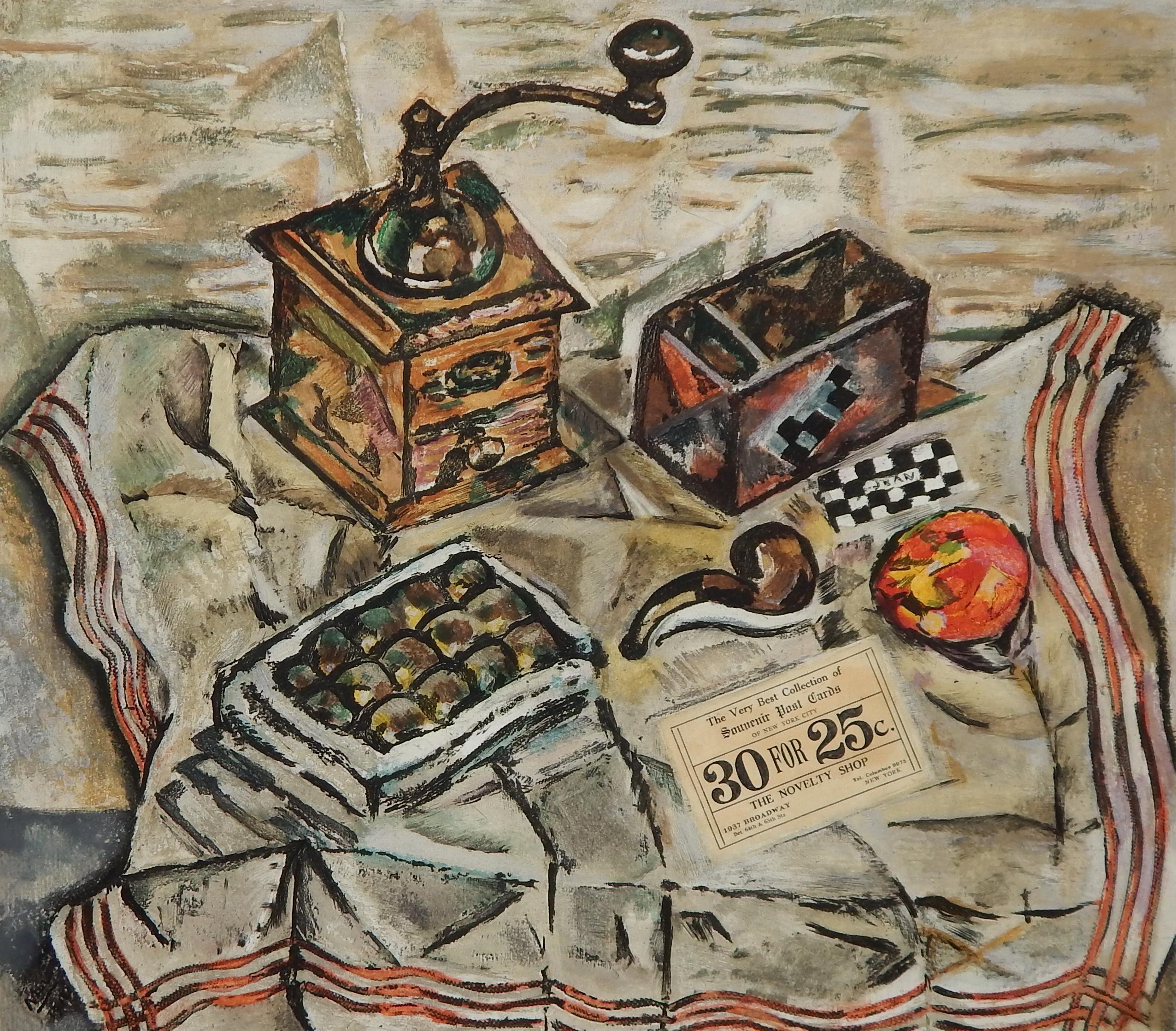 Gravure à l'eau-forte avec aquatinte, numérotée et signée à la main, sur papier vélin BFK Rives
(Après) Joan Miro (1893-1983). Ed : 300. 
Titre : Le Moulin à Café. (Moulin à café)
Image : 19