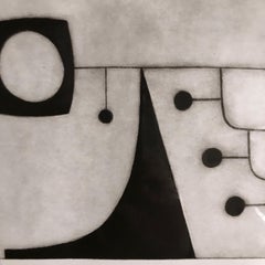 Etching by English Artist Oliver Gaiger, England, Contemporary