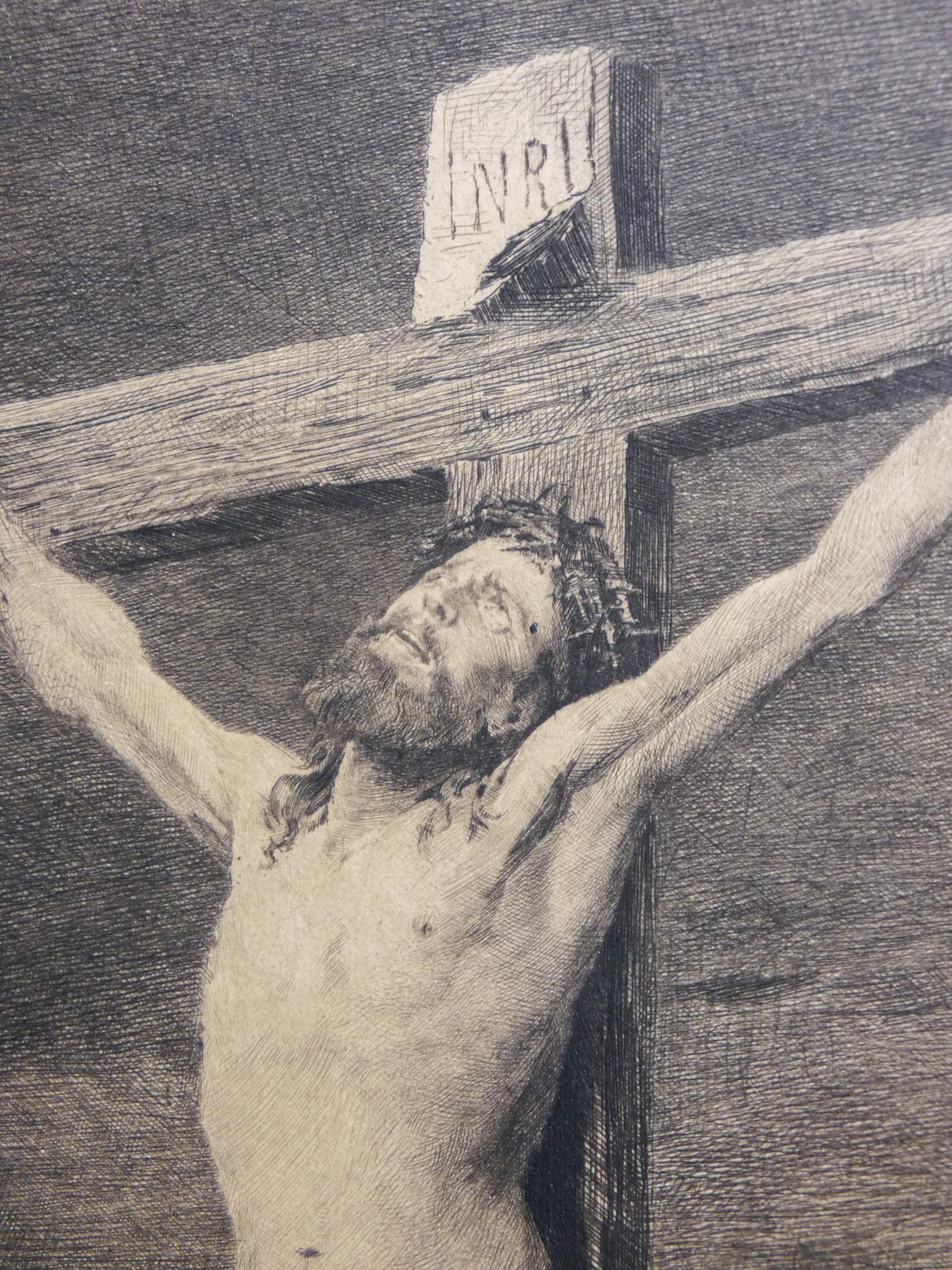 Paper Etching by K. Köpping / M. Munkacsy, Golgotha, Print Proof, Hand Signed, 1888 For Sale