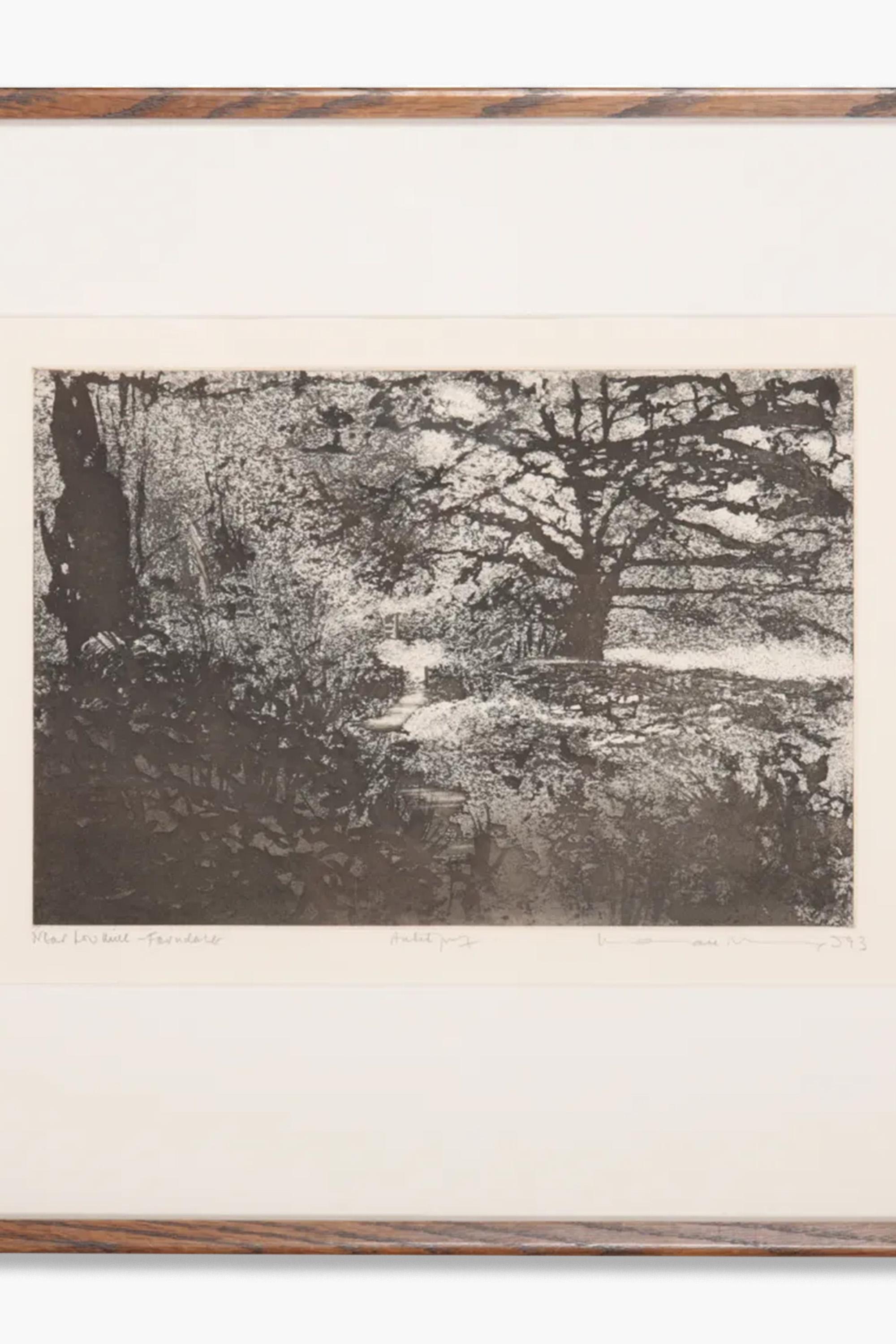Aguafuerte de Norman Ackroyd 'Cerca de Low Mill, Farndale' A.P. Inglés en venta
