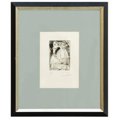 Etching by Pablo Picasso, "Femme Assise En Tailleur: Geneviève Laporte", 1951