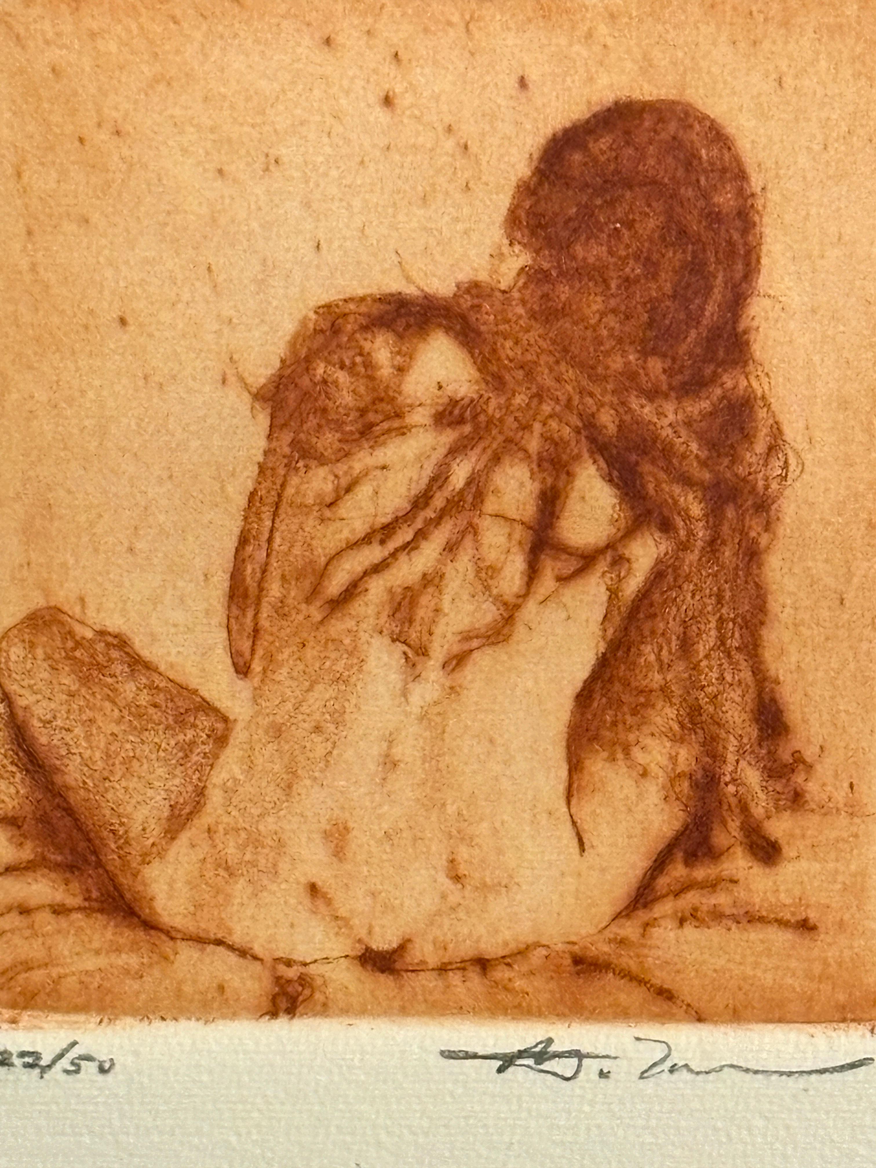 Radierung in Sepia 22/50 (Radiert) im Angebot