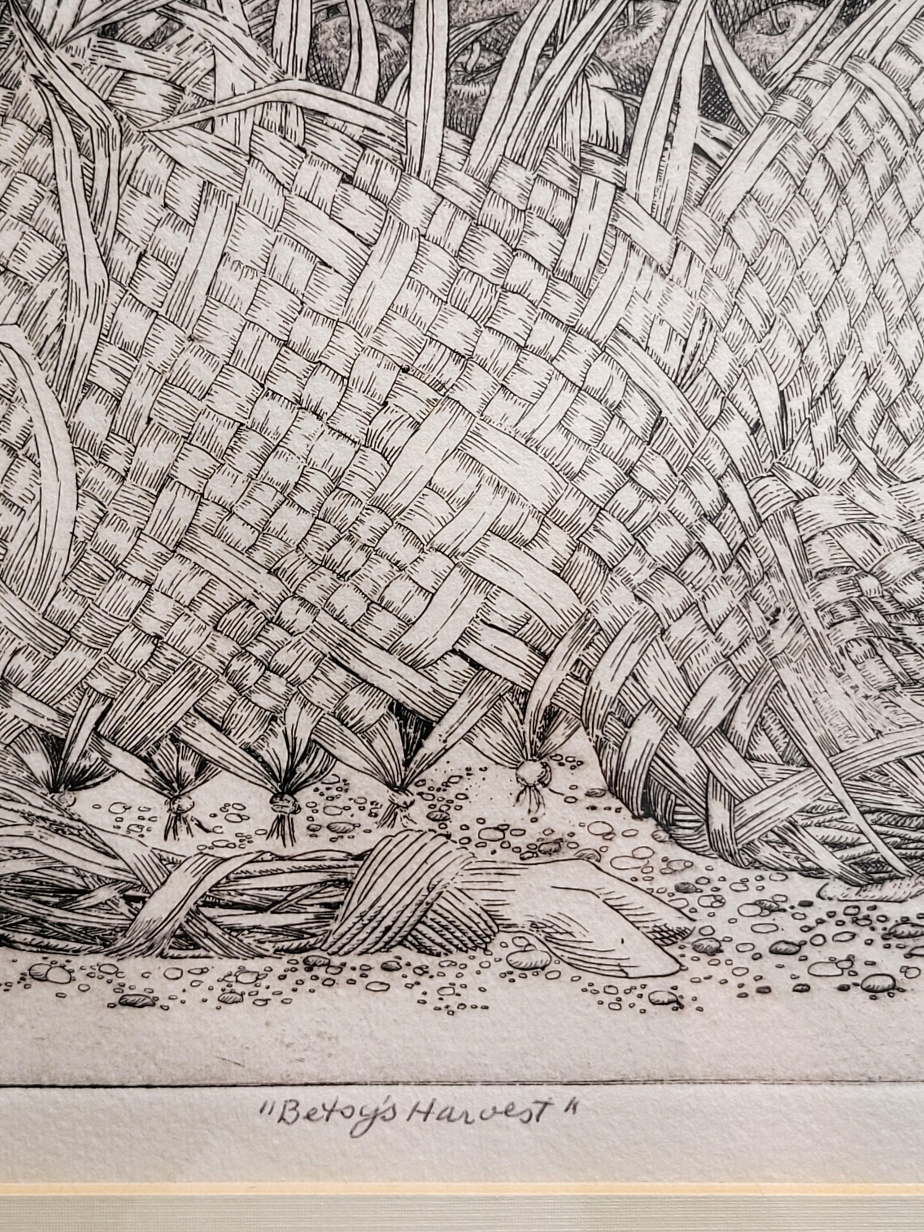 Américain Gravure d'un porc intitulée 