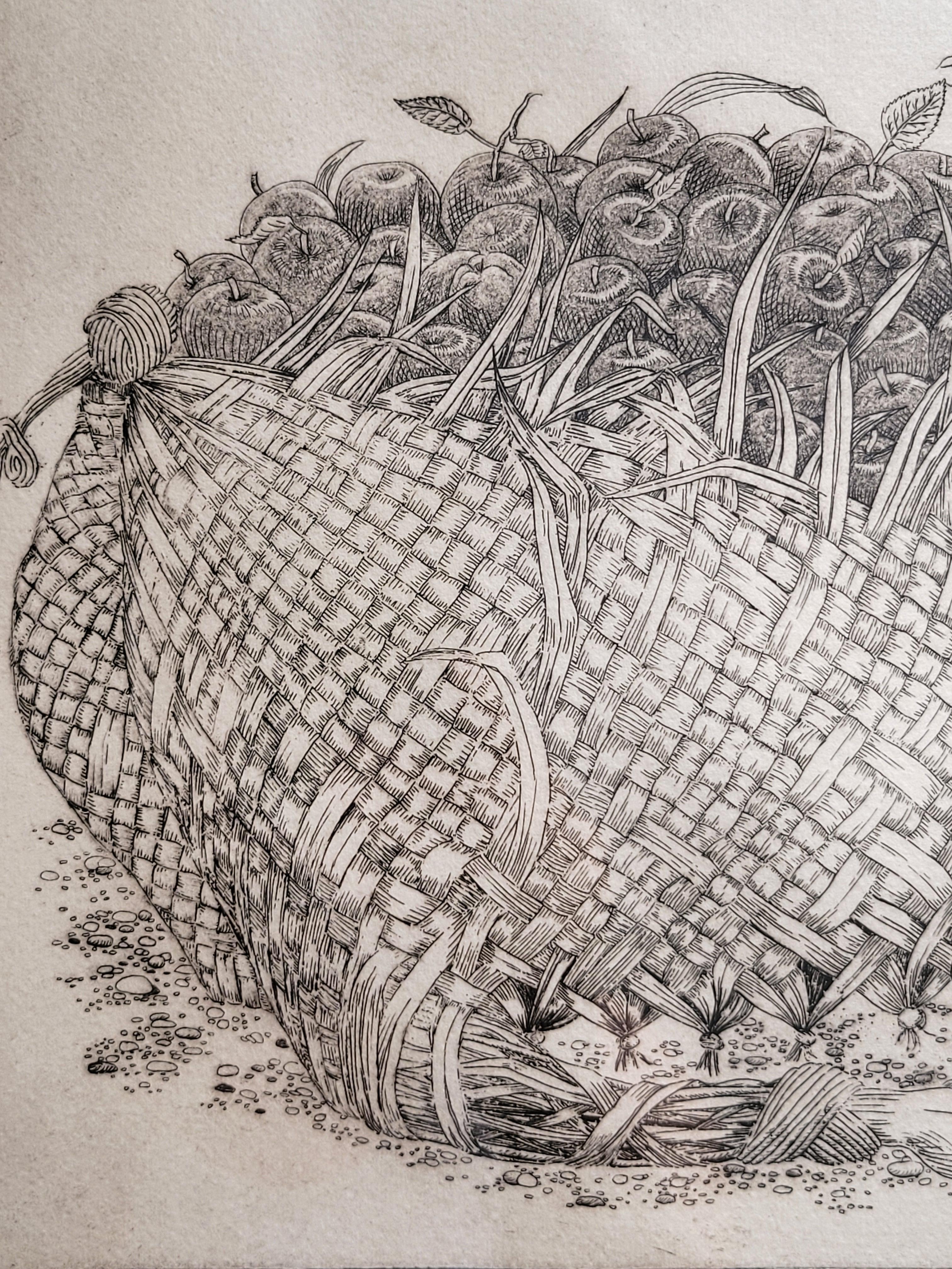 20ième siècle Gravure d'un porc intitulée 