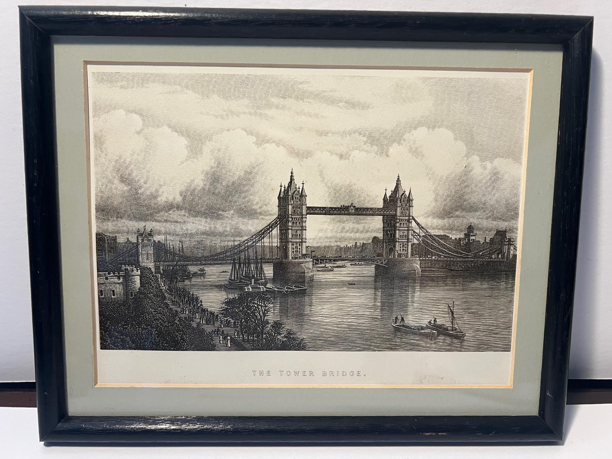 Etched Etching of tower Bridge For Sale