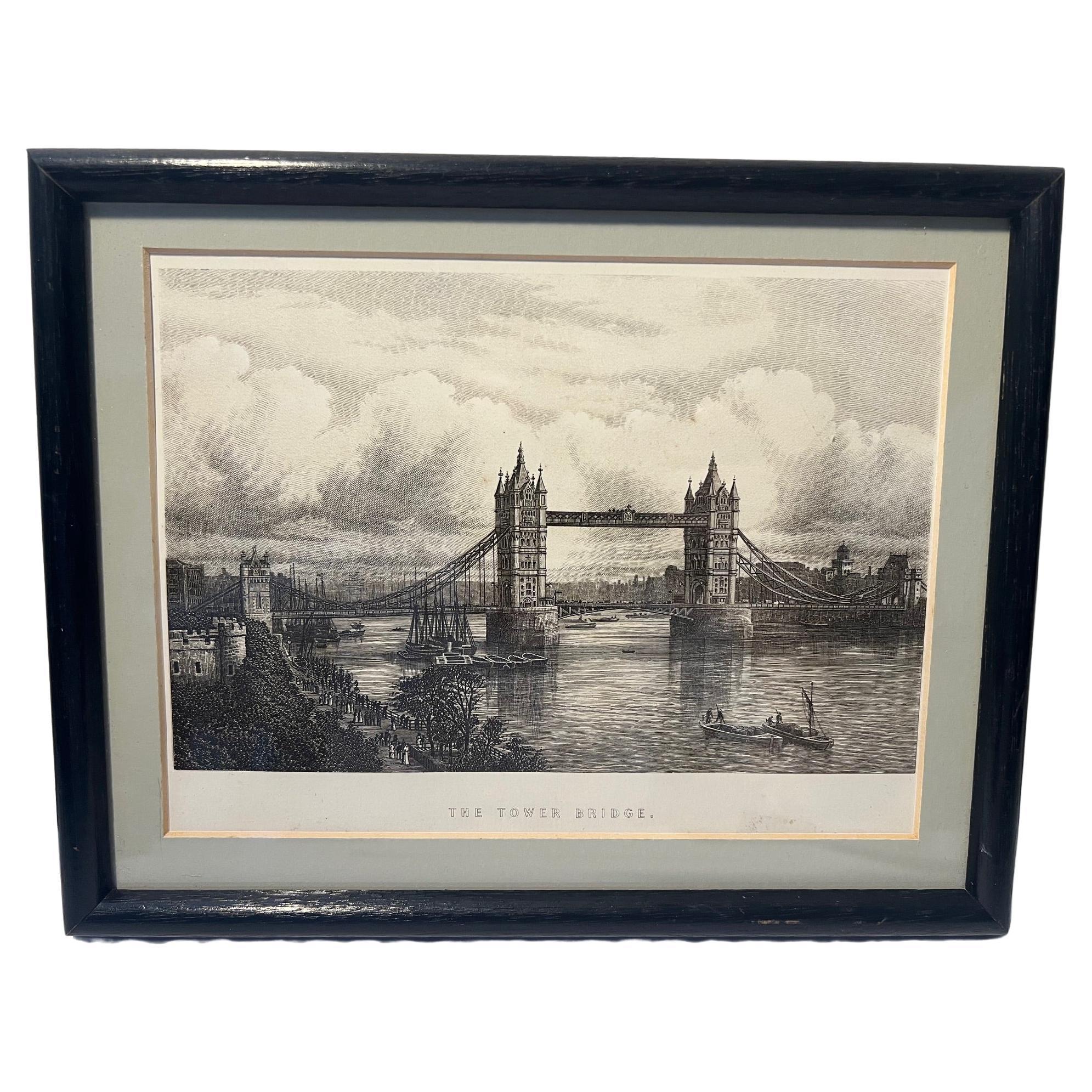 Etching of tower Bridge For Sale