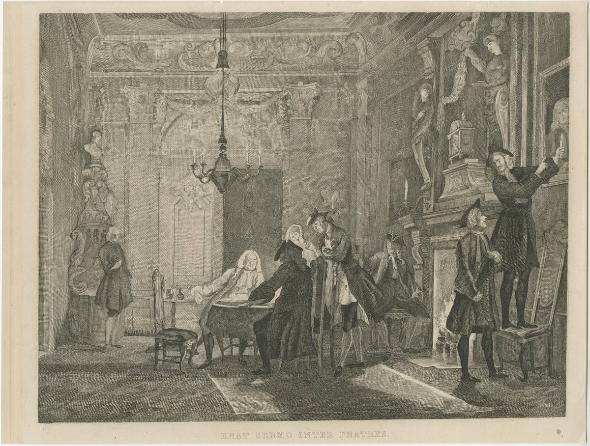 Etching on Chine Collé After the Painting by Cornelis Troost, ca.1850