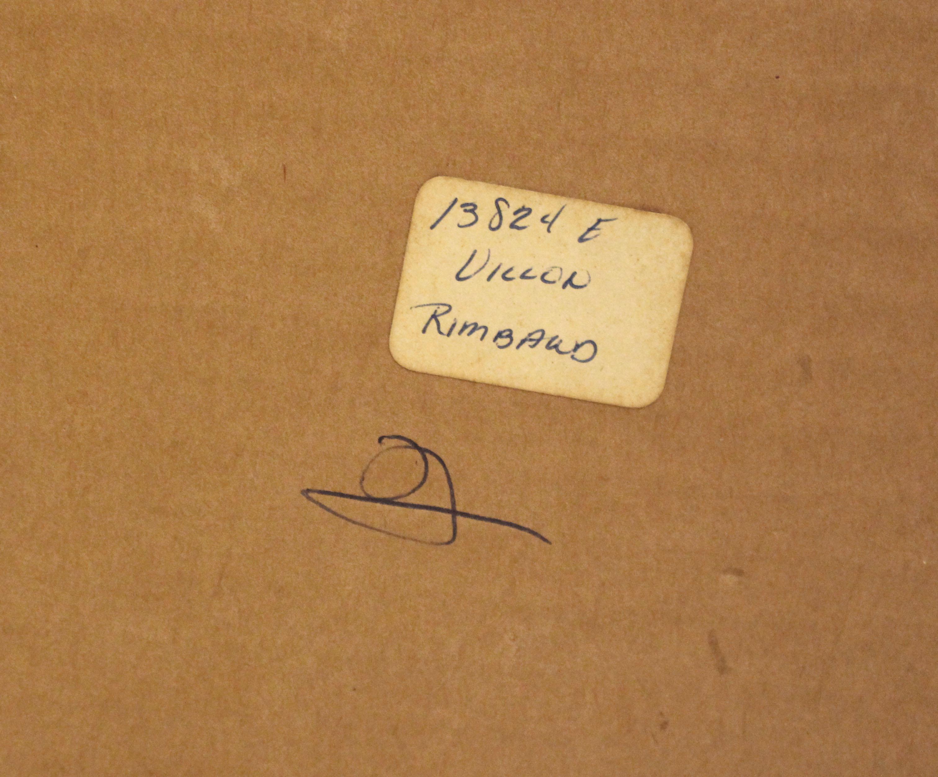 Paper Etching portrait of Arthur Rimbaud, 1961, by Jacques Villon (French, 1875-1963) For Sale