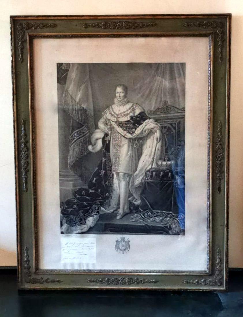Etching-Porträt von Joseph Napoleon mit Goldrahmen und bedeutender Signatur (Empire) im Angebot