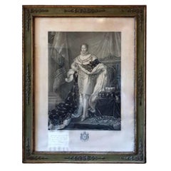 Etching Portrait of Joseph Napoleon Gold Frame and Important Autograph Signature
