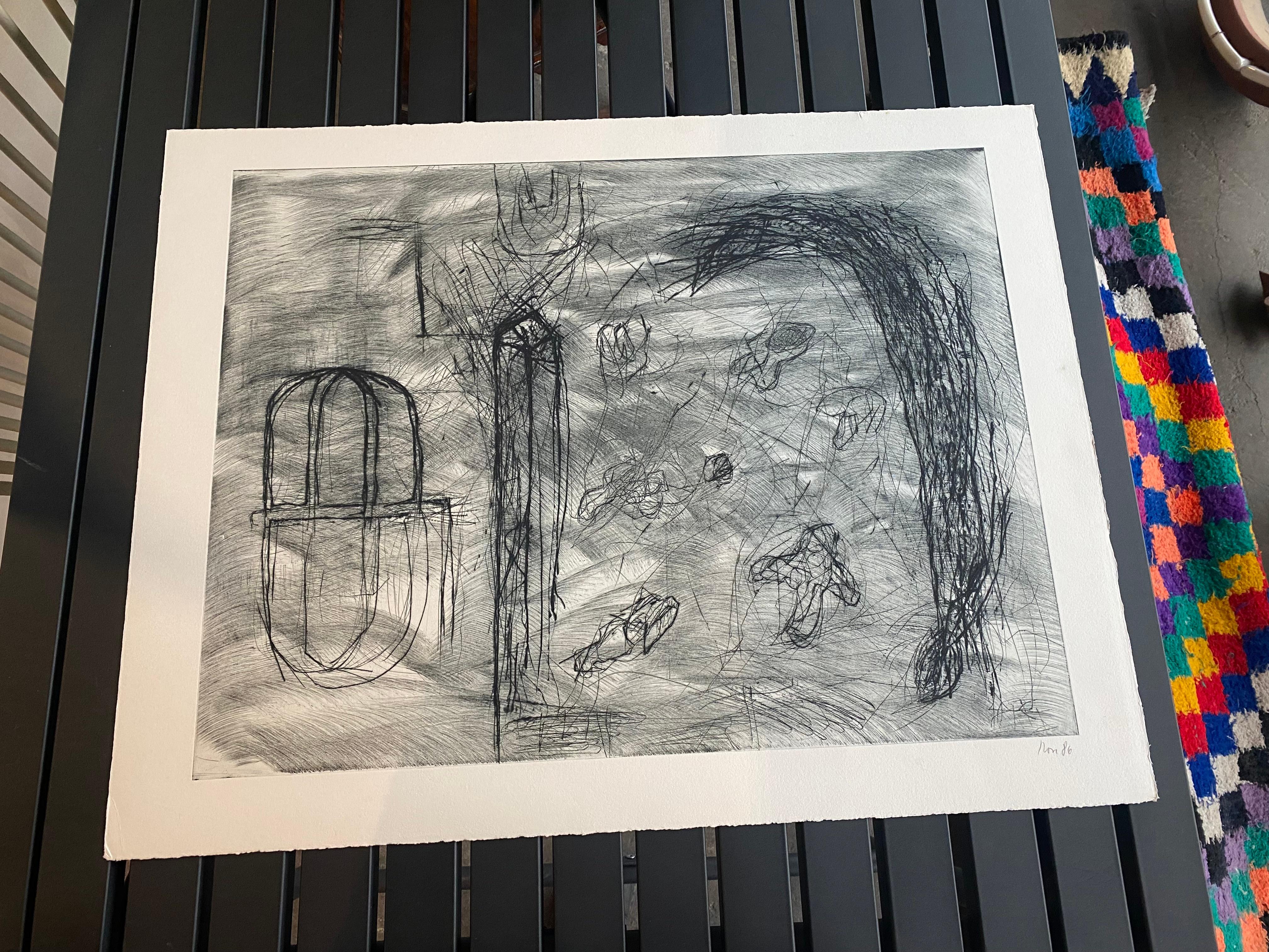 Etching signed and dated by Rolf Rose.
This etching by Rolf Rose is signed and dated in pencil lower right.
The print is unframed and will be sent in a roll.
Rolf Rose is an autodidact artist, he is a member of the Deutscher Künstlerbund, lives