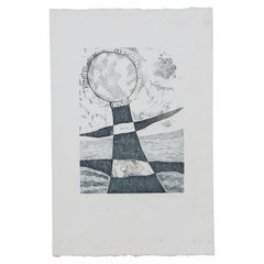 Etching - 'Sun-Girl' - Raul Rabaça (signed)