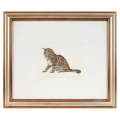 Etching "Tiger Kitten", Raffaelli Gianni, Italy, Florence, 1990s