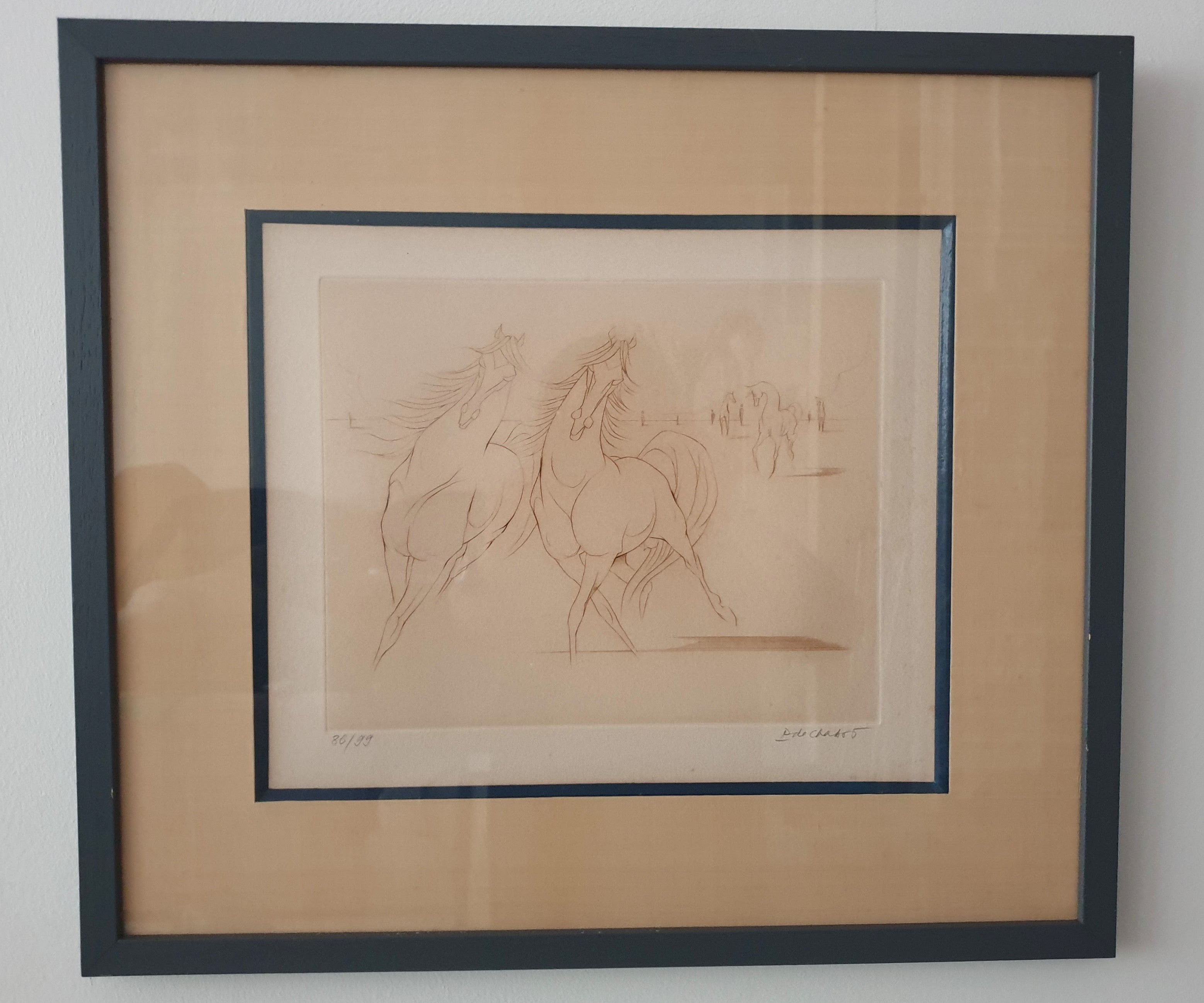 Post-Modern Etching with acquatint  by Paul de Chabot (1932-) For Sale