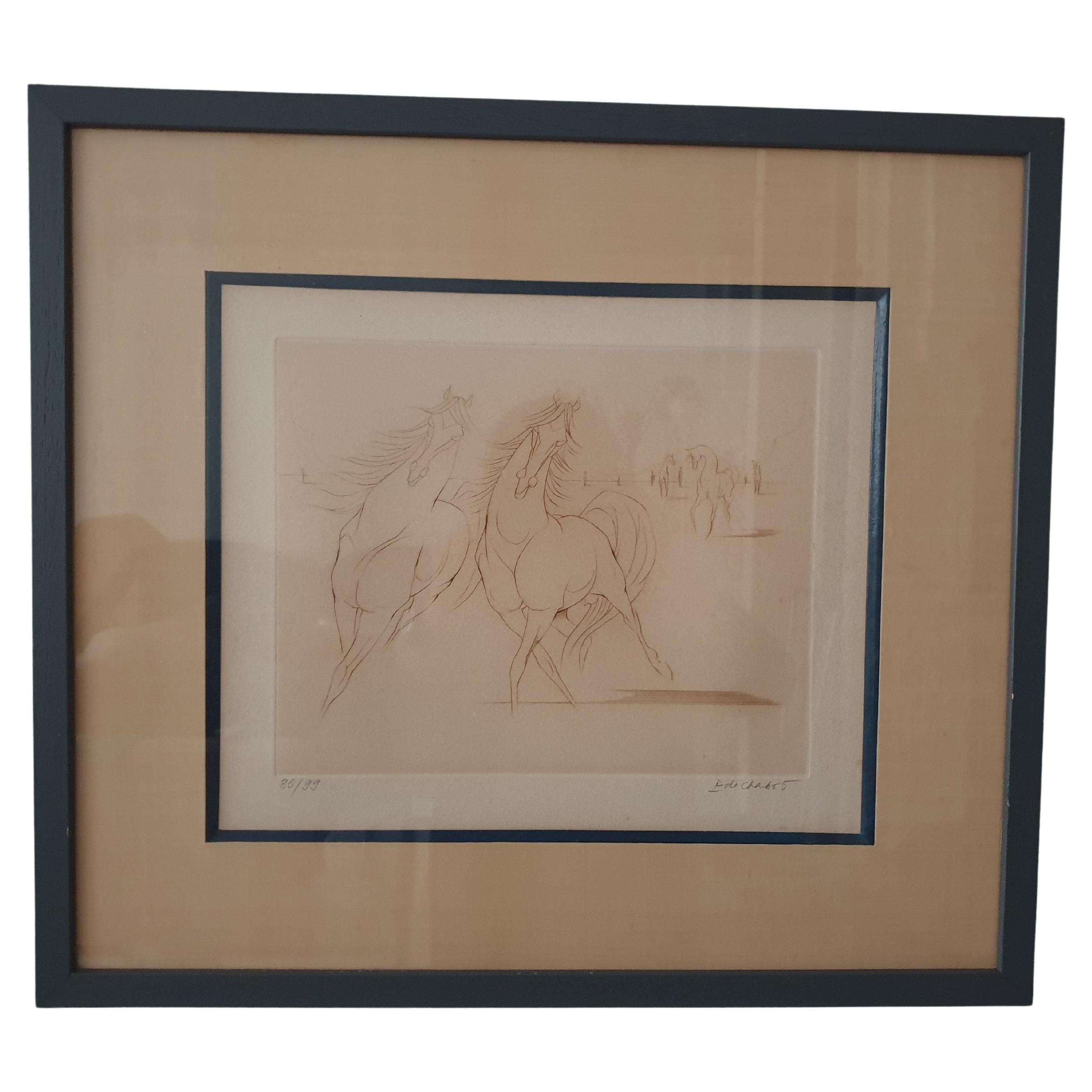 Etching with acquatint  by Paul de Chabot (1932-) For Sale