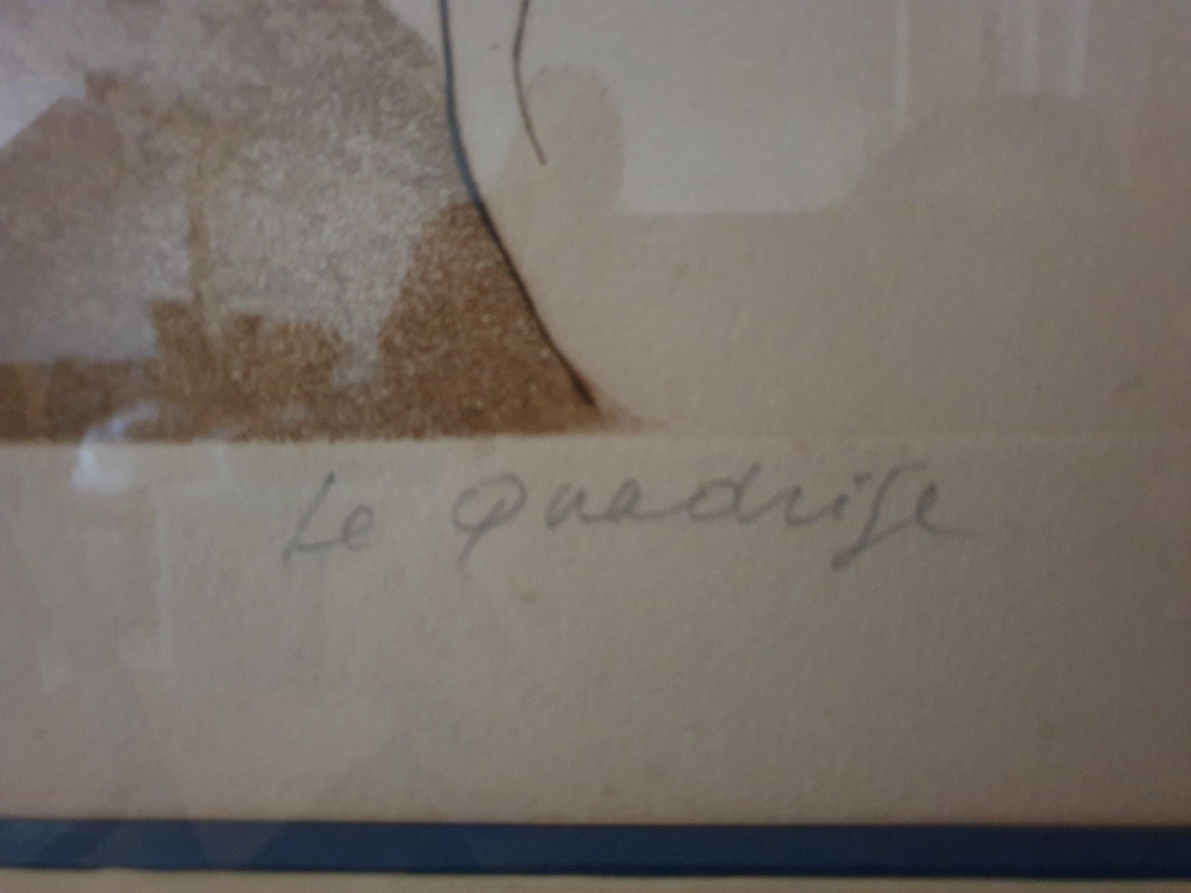 Late 20th Century Etching with Acquatint 'Le Quadife' by Paul de Chabot. (1932-)