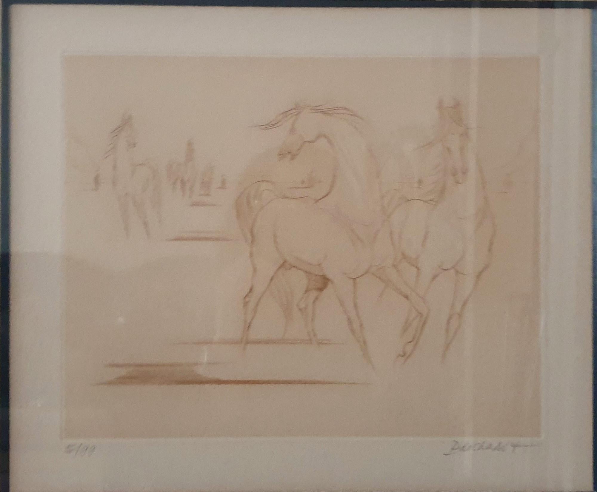 Post-Modern Etching with Acquatint, signed and numbered by Paul de Chabot.