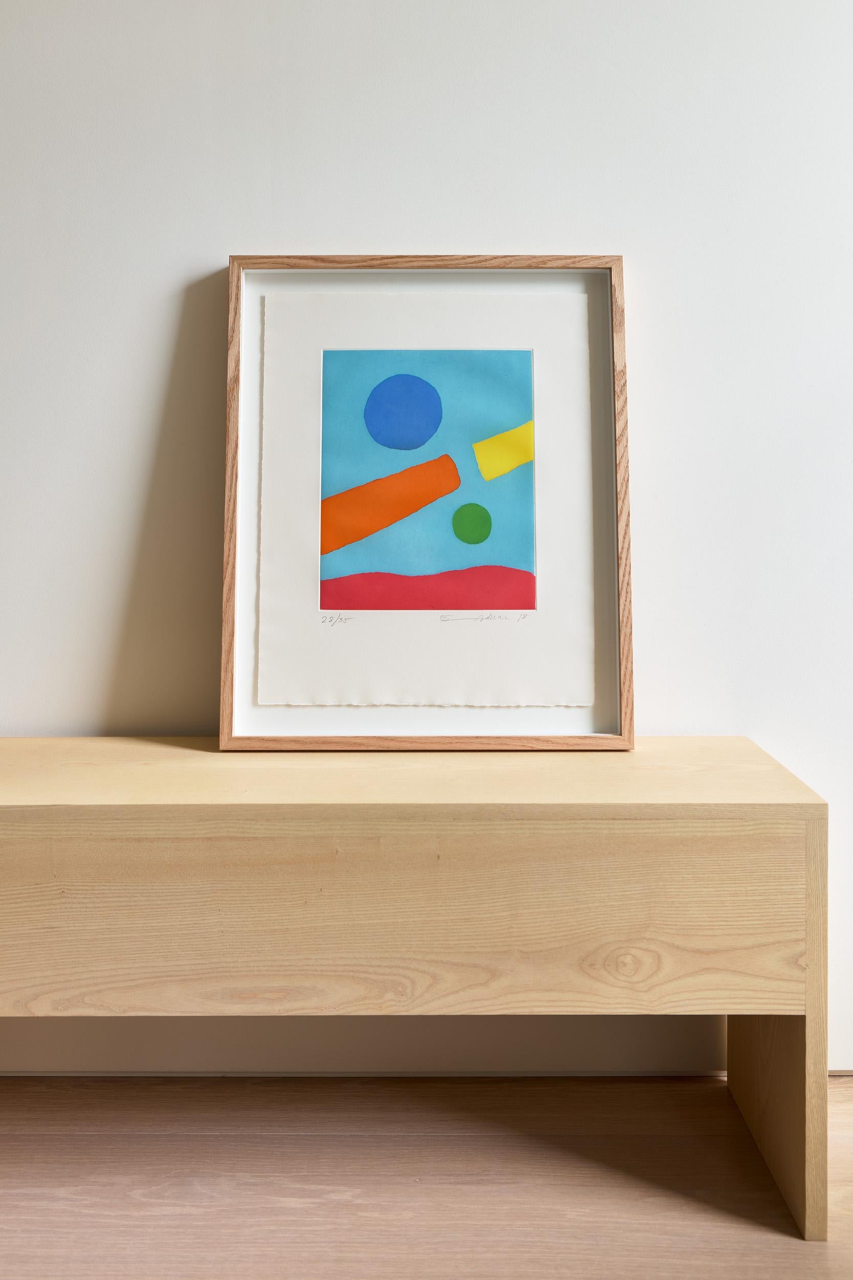 Ailleurs (En otro lugar) -- Aguafuerte, Abstracto, Grabado de Etel Adnan