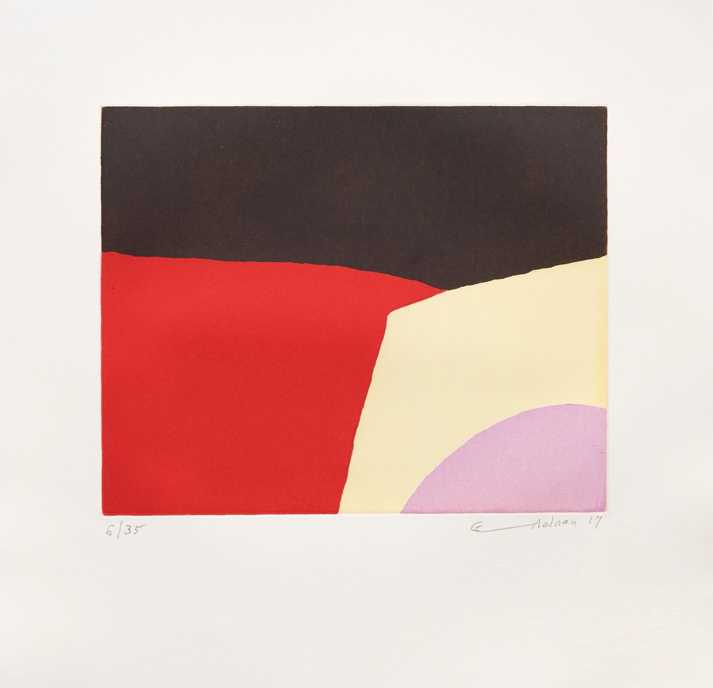 Etel Adnan Abstract Print - Black Forest
