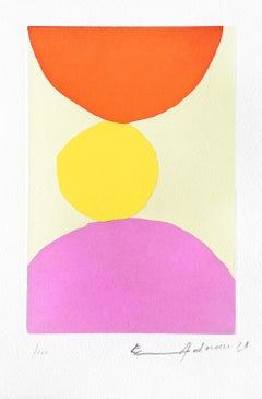Products L' Express Beyrouth—Enfer -- Etching, Print, Colourful by Etel Adnan