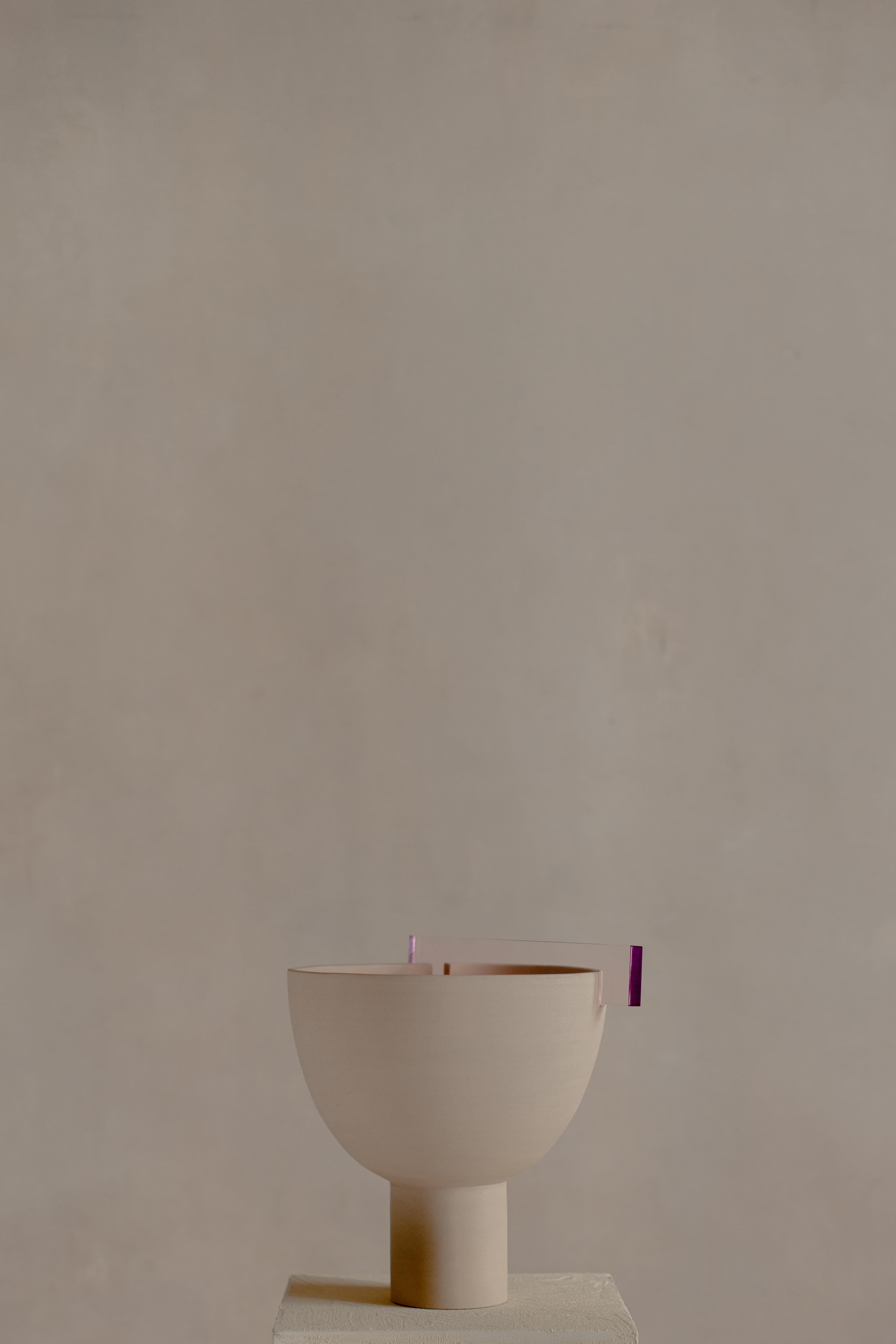 Contemporary ETER Collectible Object . Hender 2L . Handmade Clay & Czech Glass piece. Limited For Sale