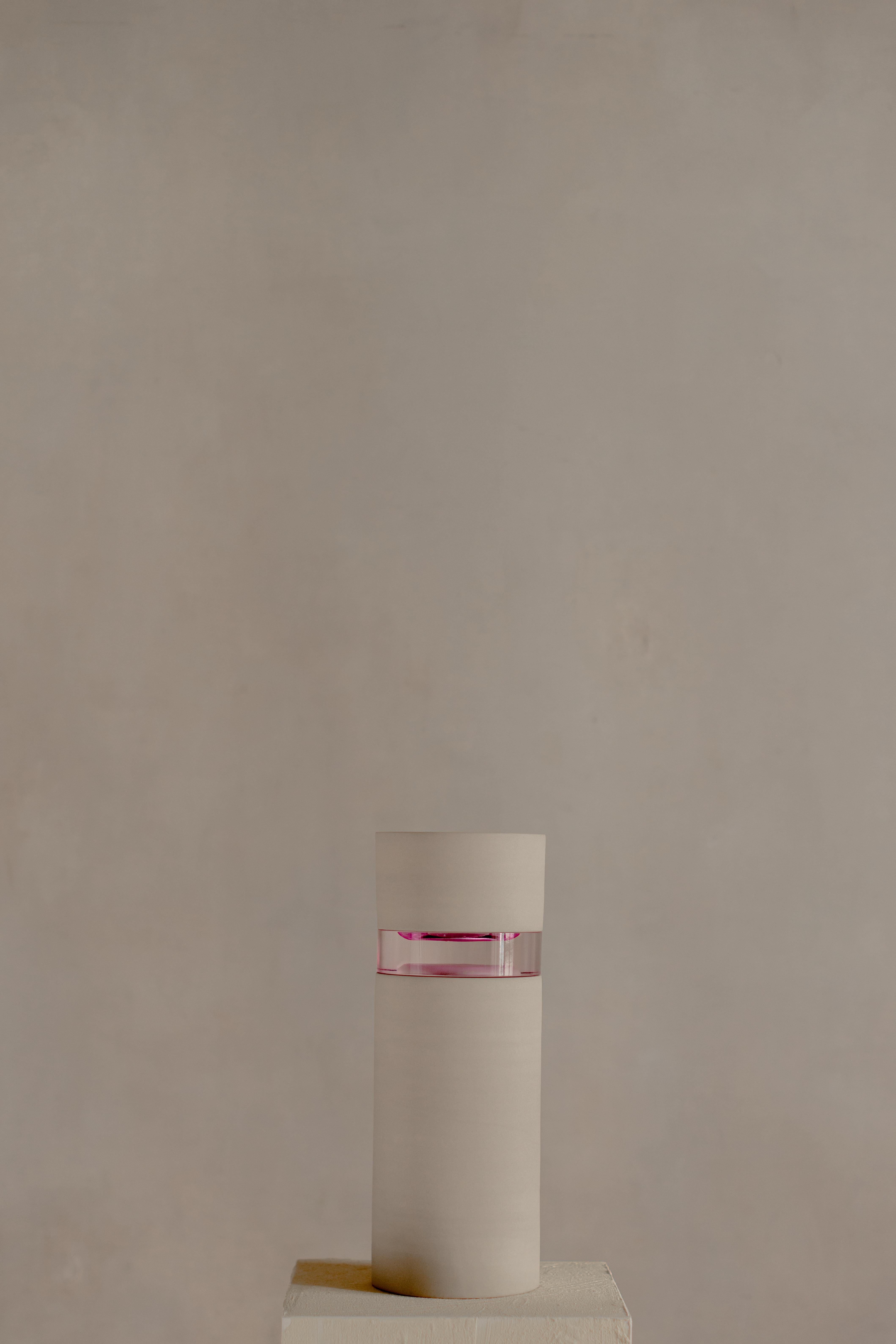 Contemporary ETER Collectible Object . VANO 03 . Handmade Clay & Czech Glass piece. Limited For Sale