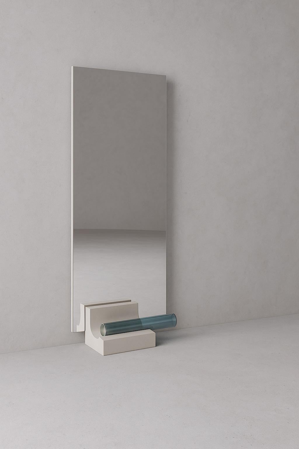 Brutalist Clay & Resin Full-Length Mirror  ÉTER Furniture, FACIES .001 In New Condition For Sale In Miami, FL
